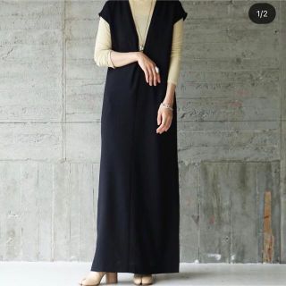 トゥデイフル(TODAYFUL)のaere v-neck ox strech one-piece(ロングワンピース/マキシワンピース)