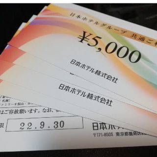 日本ホテルグループ共通ご利用券 5枚25000円分(宿泊券)