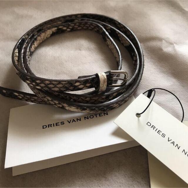 Dries van noten】20aw未使用/パイソン柄細ベルト80cm 愛用 www