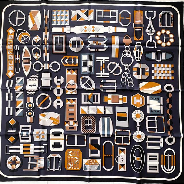 60%OFF】 Hermes カレ・アン・ブックル カレ90 スカーフ エルメス