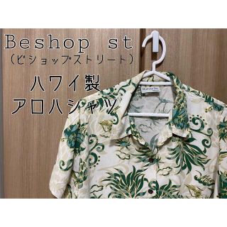 Beshop st ビショップストリート　アロハシャツL ハワイ製(シャツ)