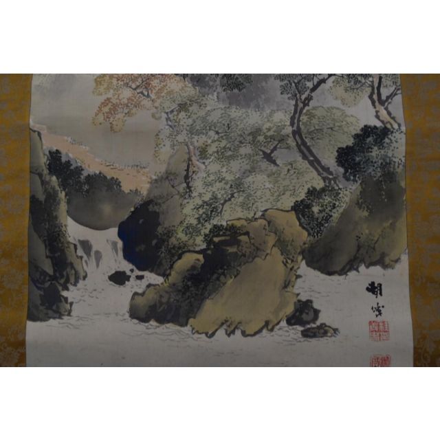 桂田湖城/秋渓山水図/秋景山水図/掛軸☆宝船☆Z-738 | www.myglobaltax.com