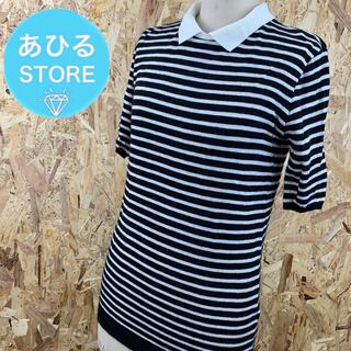 ザラ(ZARA)のZARA ザラ 半袖　薄手　ニット Mサイズ　ボーダー(ニット/セーター)