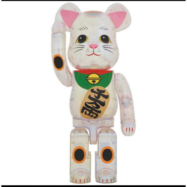 BE@RBRICK 招き猫 透明メッキ 1000％　ベアブリックフィギュア