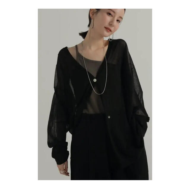 louren seethrough over knit cardigan