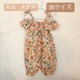 ベビーギャップ(babyGAP)の【新品・未使用】ベビー花柄ロンパース(86サイズ)(ロンパース)