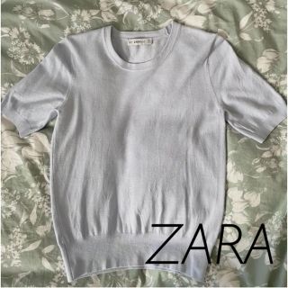 ザラ(ZARA)の【ZARA】ニットトップス ペールブルー Mサイズ(ニット/セーター)