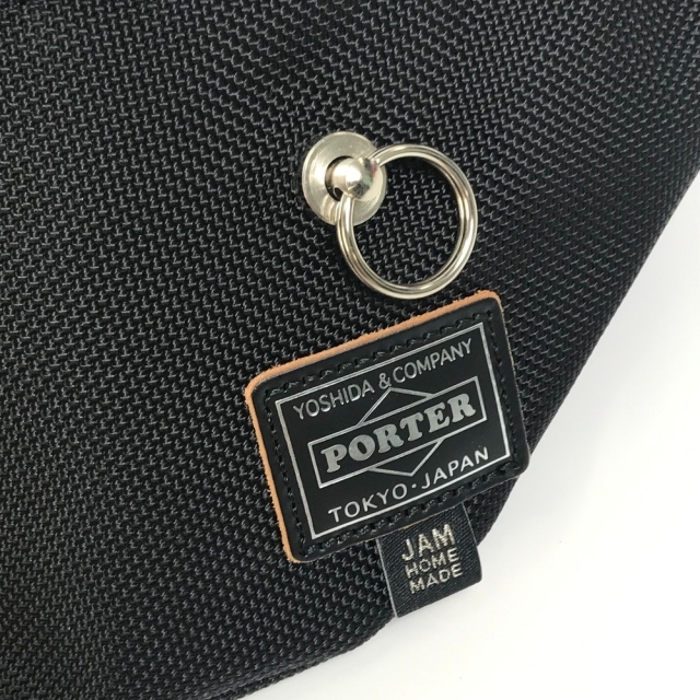 PORTER(ポーター)の美品 ポーター ロゴ ウエストポーチ ボディバッグ ウエストバッグ ブラック メンズのバッグ(ウエストポーチ)の商品写真