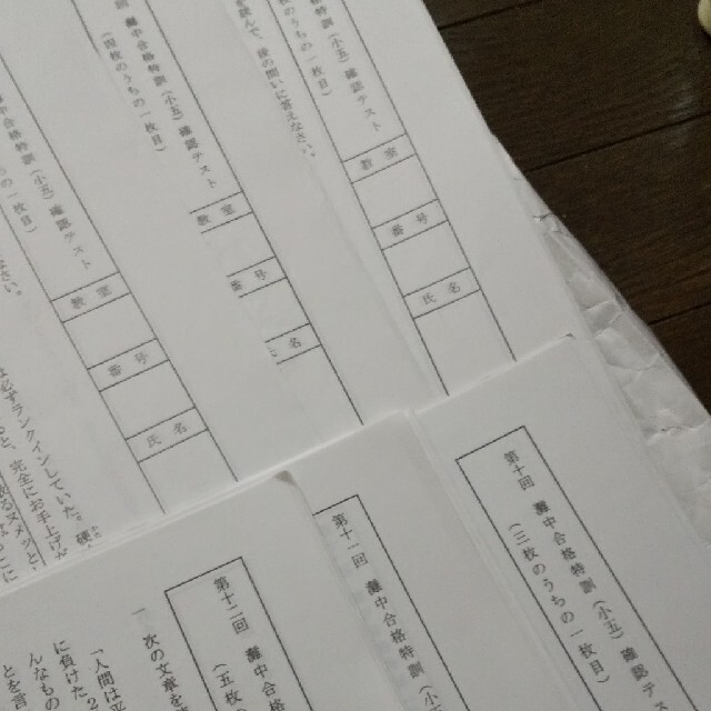 浜学園 小5 灘中合格特訓 国語 1回目～12回目 確認テスト