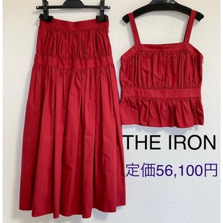 新品 アイロン THE IRON キャミソール スカート セットアップドレス 赤(その他ドレス)