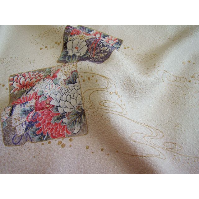 「縁」150ｃｍ～157ｃｍ お茶事 紋意匠 小紋 正絹 Ｕ１２２和装