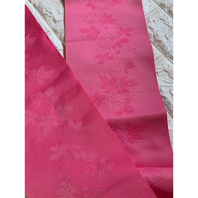 リバーシブル　帯　ピンク　花柄　薔薇　バラ　着物　浴衣　お祭り　レトロ　昭和 レディースの水着/浴衣(浴衣帯)の商品写真