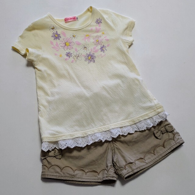 BeBe(ベベ)のキスドロップ 110cm コーデセット キッズ/ベビー/マタニティのキッズ服女の子用(90cm~)(Tシャツ/カットソー)の商品写真