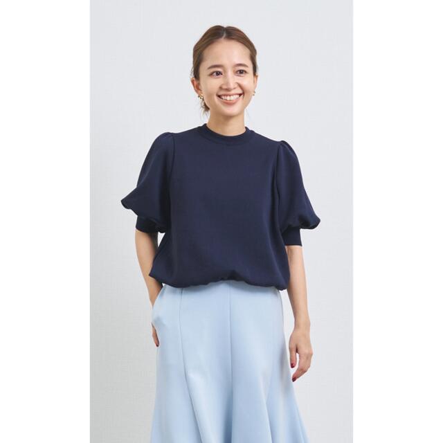 新品未使用】yori⭐︎ コットンパフスリーブニット ネイビー | www