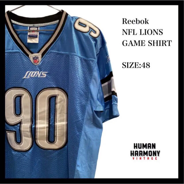 Reebok NFL TEAM LIONS ライオンズ　ゲームシャツ61袖丈