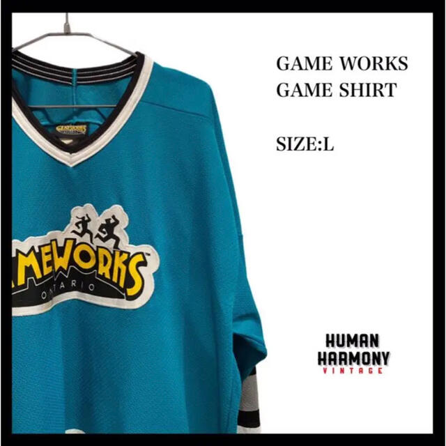 74身幅GAME WORKS ゲームワークス　ゲームシャツ　　オーバーサイズ