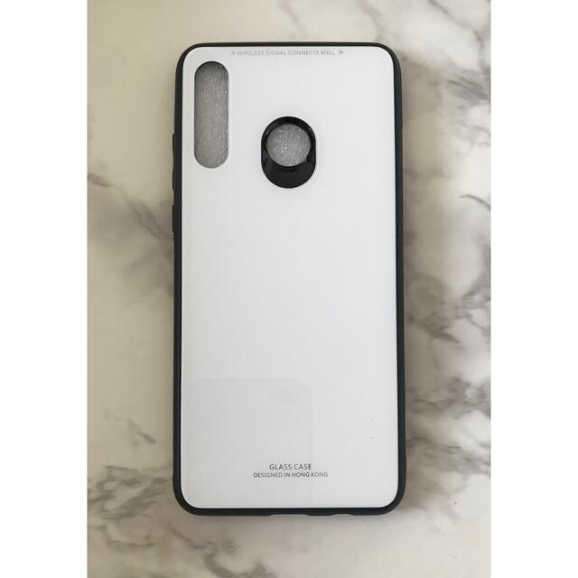 HUAWEI(ファーウェイ)のシンプル&可愛い耐衝撃背面9HガラスケースHUAWEIP30Lite ホワイト白 スマホ/家電/カメラのスマホアクセサリー(Androidケース)の商品写真