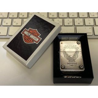 ジッポー(ZIPPO)のZippo/ライター/1999/ハーレーダビッドソン/ビンテージ/箱付/シルバー(タバコグッズ)