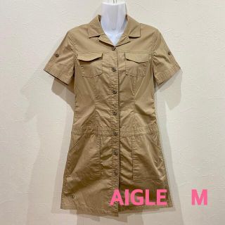 エーグル(AIGLE)のAIGLE エーグル　ワンピース　アースカラー　Ｍ　夏　アウトドア(ひざ丈ワンピース)