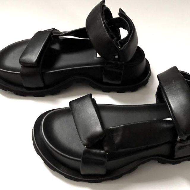 フラワープリント Jil Sander ジルサンダー レザー サンダル 38 24.0