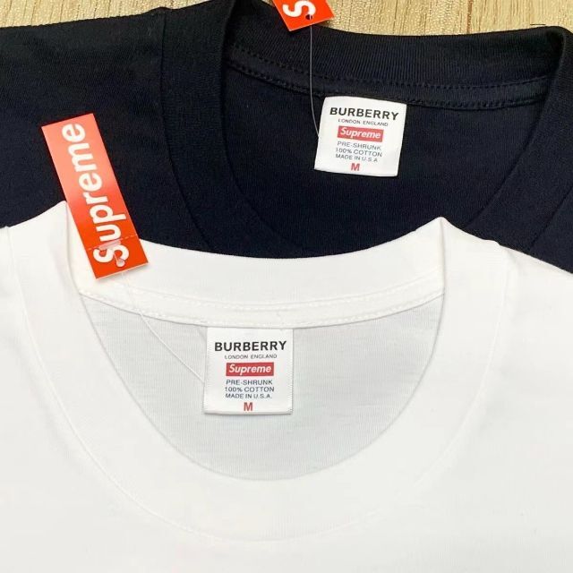 supreme burberry tee L black golf-gakkai.jp