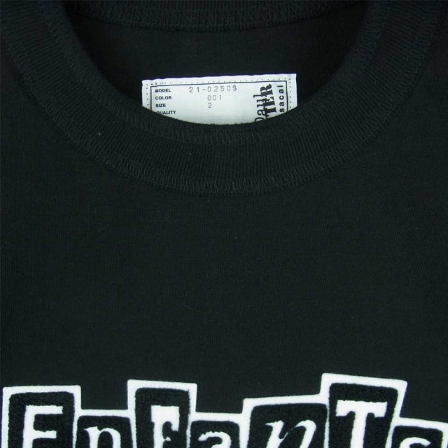 sacai(サカイ)のSacai サカイ 21-0250S 半袖 Tシャツ 2 未使用 【中古】 メンズのトップス(Tシャツ/カットソー(半袖/袖なし))の商品写真