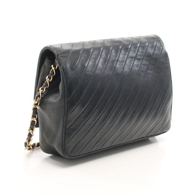 CHANEL - ココマーク ストライプステッチ チェーンショルダーバッグ