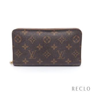 ルイヴィトン(LOUIS VUITTON)のポルトモネジップ モノグラム ラウンドファスナー長財布 PVC レザー ブラウン(財布)