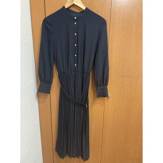 アナイ(ANAYI)の美品　ANAYI 長袖ワンピース　ブラック　サイズ38(ロングワンピース/マキシワンピース)