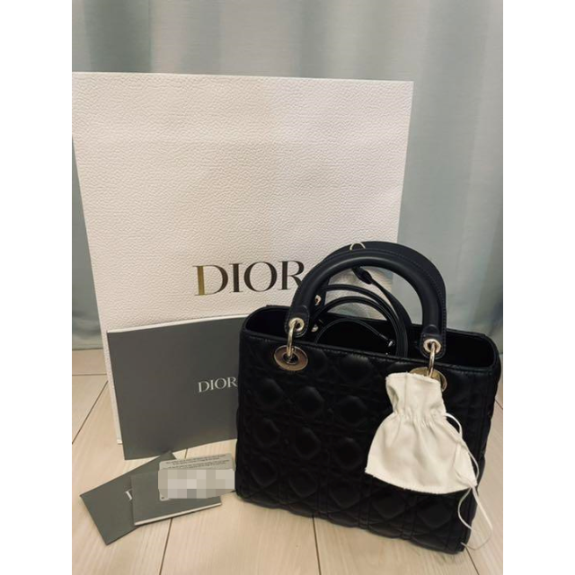 使い勝手の良い Dior Christian - LadyDior ブラック レディディオール