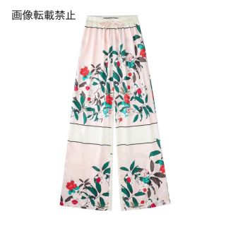 🐬6月新作💙8105◇vintage レトロ 花柄 ロングパンツ(カジュアルパンツ)