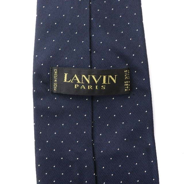 LANVIN(ランバン)のランバン ネクタイ ワイドタイ ドット 水玉 シルク 紺 ネイビー ■AD メンズのファッション小物(ネクタイ)の商品写真