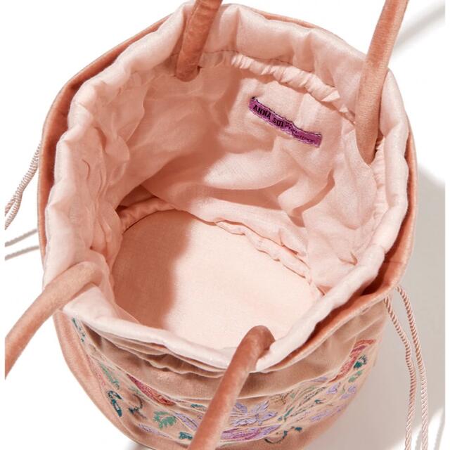 ANNA SUI(アナスイ)の新品未使用タグ付 ANNA SUI フランフラン 巾着バッグ　ピンク レディースのバッグ(ハンドバッグ)の商品写真