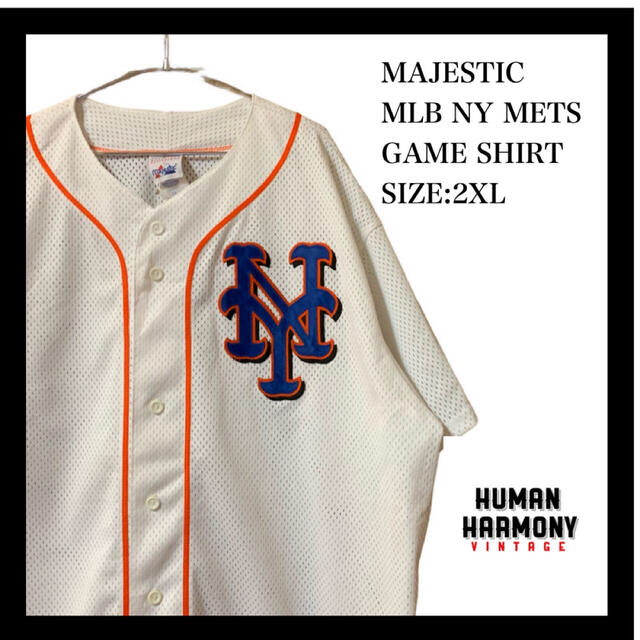 Majestic(マジェスティック)のMajestic マジェスティック MLB METS メッツ ユニフォーム 古着 メンズのトップス(Tシャツ/カットソー(半袖/袖なし))の商品写真