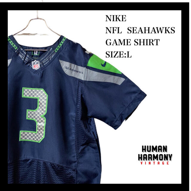 NIKE ナイキ NFL  シーホークス ゲームシャツ デッドストック55cm袖丈