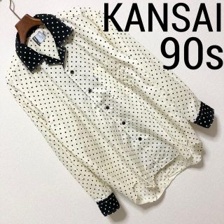 カンサイヤマモト(Kansai Yamamoto)の90s◆KANSAI JEANS カンサイ◆ドット柄 オープンカラー シャツ M(シャツ)