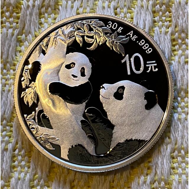 未使用　2019年　中国人民銀行発行銀貨　純銀30g