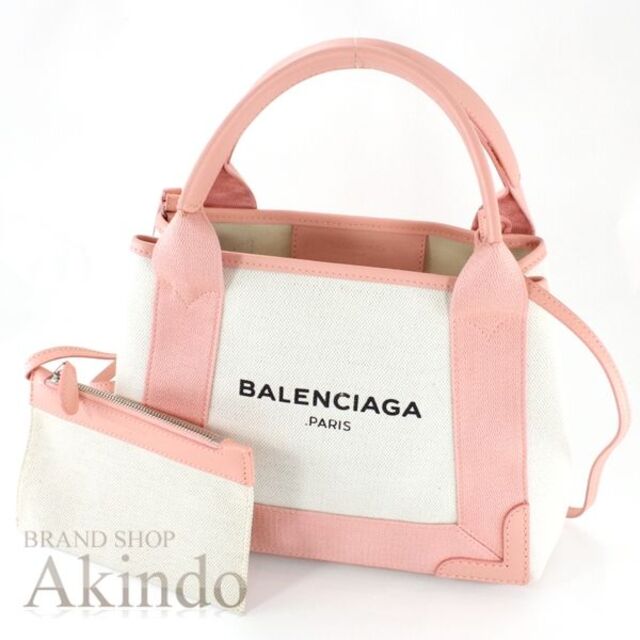 Balenciaga - バレンシアガ ネイビーカバXS 2Wayミニハンドバッグ ショルダー ピンク 革