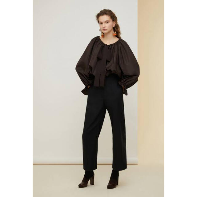 patou 2021AW ドローストリングパフスリーブトップ 茶色 patou 2021AW ドローストリングパフスリーブトップ 茶色
