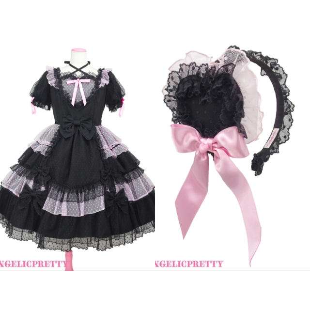 Angelic Pretty(アンジェリックプリティー)のトッピングハートワンピースセット レディースのワンピース(ひざ丈ワンピース)の商品写真