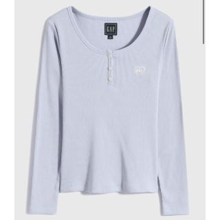 ギャップ(GAP)のリブ ヘンリーネック GAPロゴ 長袖Tシャツ(カットソー(長袖/七分))