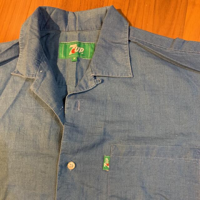 おまる様専用　レア7up★セブンアップ　半袖ブルーシャツ メンズのトップス(シャツ)の商品写真