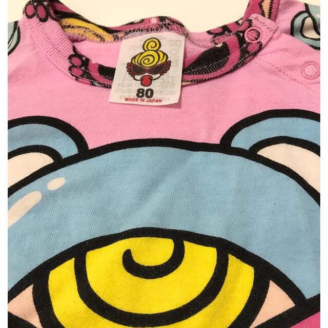 HYSTERIC MINI(ヒステリックミニ)のヒステリックミニ   ロンT 80 テディ　ピンク　ラグラン キッズ/ベビー/マタニティのベビー服(~85cm)(Ｔシャツ)の商品写真