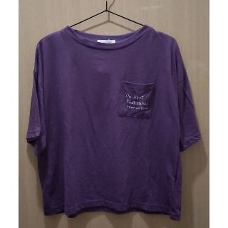 エヘカソポ(ehka sopo)のエヘカソポ　ehko sopo ポケット刺繍 半袖 Ｔシャツ パープル 新品(Tシャツ(半袖/袖なし))