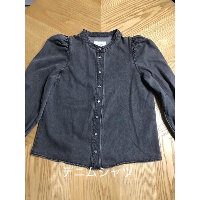 ameri デニムパフィーブラウス  denim poofy blouse