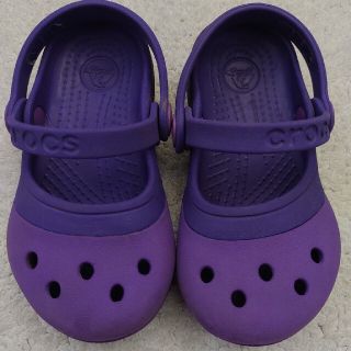 クロックス(crocs)のクロックス キッズ 約15cm(C7) サンダル 紫 女の子(サンダル)