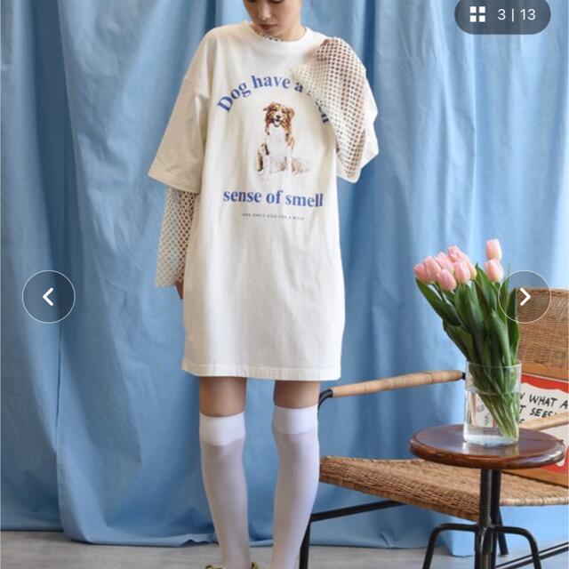 w closet(ダブルクローゼット)のダブルクローゼット　犬Tシャツ レディースのトップス(Tシャツ(半袖/袖なし))の商品写真