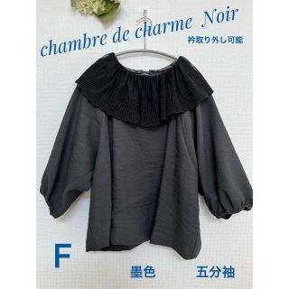 シャンブルドゥシャーム(chambre de charme)のchambre de charme Noir  衿取り外し可能ブラウス　F 墨色(シャツ/ブラウス(半袖/袖なし))