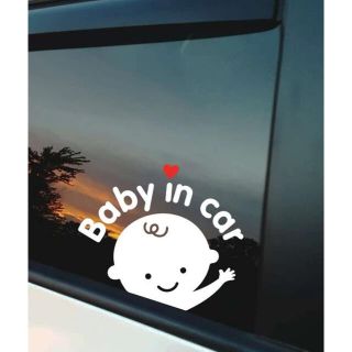 新品未使用 車用ステッカー防水加工 Baby in car赤ちゃんが乗ってます!(その他)