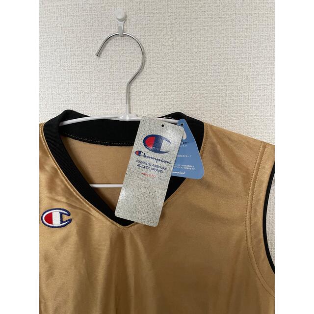 Champion(チャンピオン)のChampion タンクトップ バスケ ベスト ノースリーブ ゴールド ロゴ刺繍 メンズのトップス(タンクトップ)の商品写真